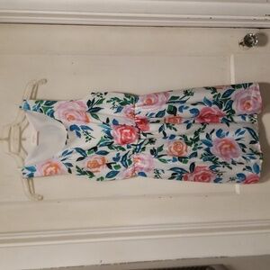 Everly Floral Above The Knee Mini Scoop Neck Sleeveless Lined Dress Meduim